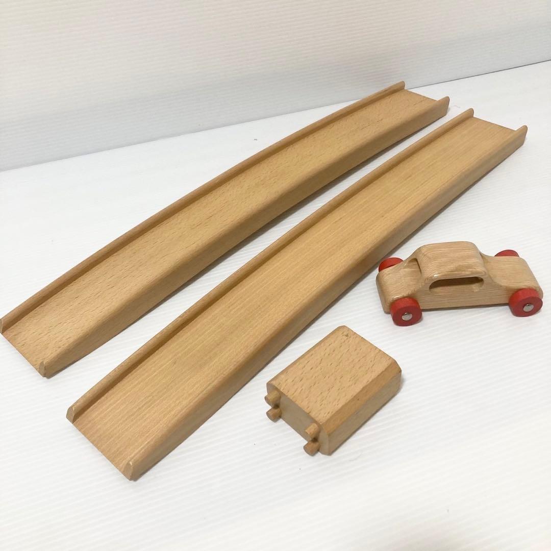 デュシマ社 木製 赤いカー 白木 デュシマ鉄橋 知育玩具 Dusymaデュシマ