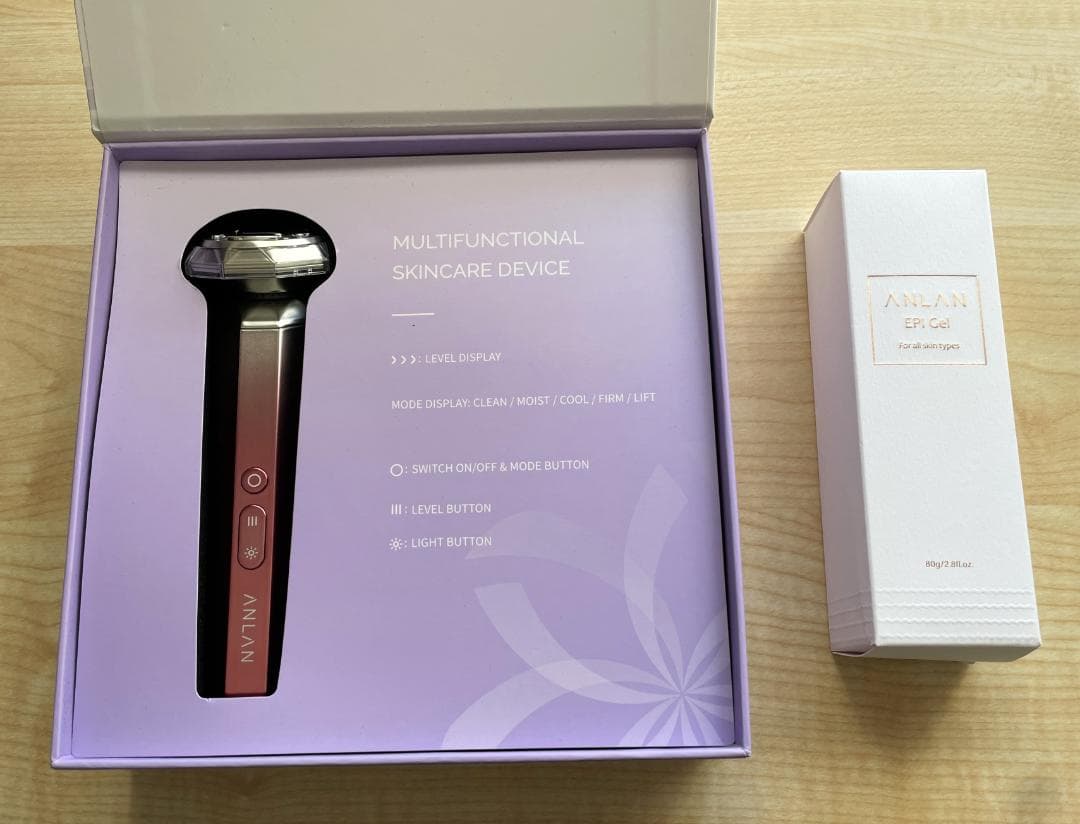 ANLAN RF温冷美顔器 リフトアップ + EPI GEL付き ANLAN RF温冷美顔器PRO 18K金メッキ 2MHz高周波 rf リフトアップ 美人