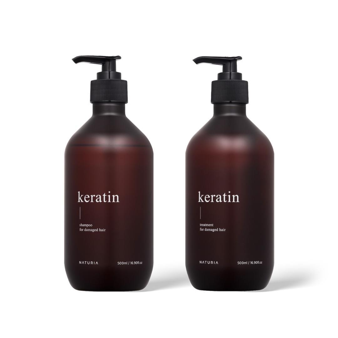 NATURIA】ケラチン/シャンプー・トリートメント/セット/500ml
