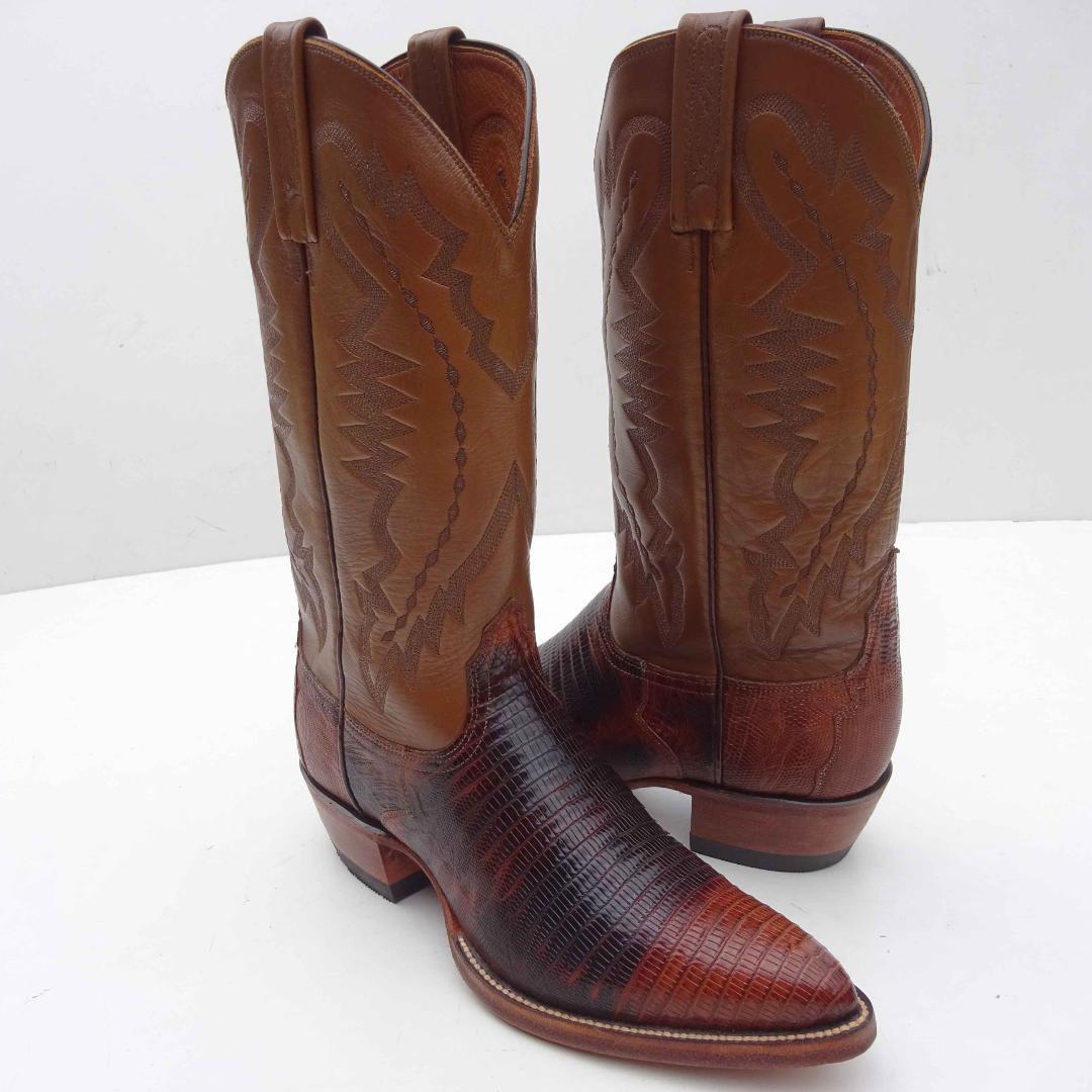未使用ルケーシーLUCCHESE 2000リザードトカゲウエスタンブーツ9D