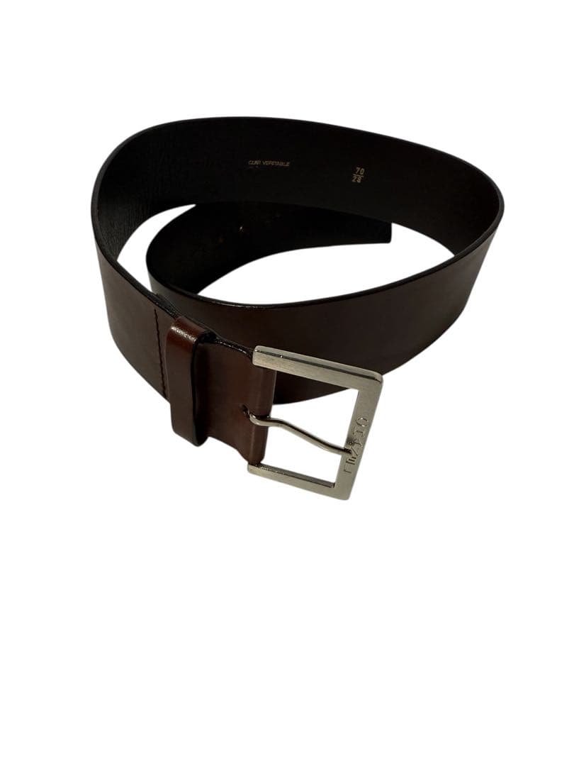 CHANEL ダークブラウン レザー ベルト