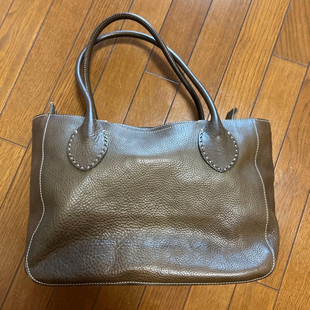 美品 genten 工具刻印 レザートートバッグ 本革 大容量 A4収納可能