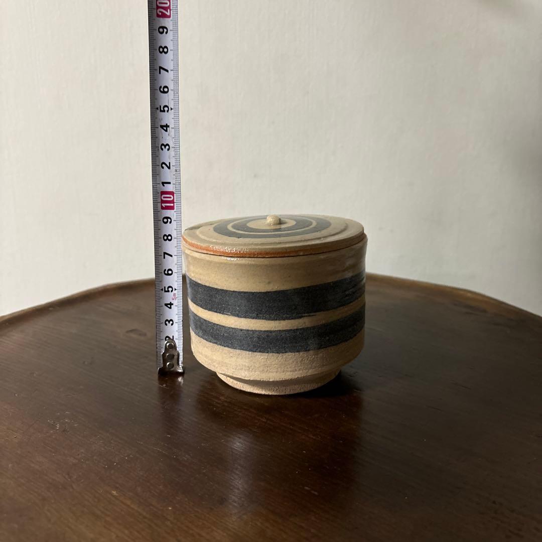 アンティーク輪線文 蓋物 古瀬戸 花器 古道具 骨董 検:白洲正子 秦秀雄 李