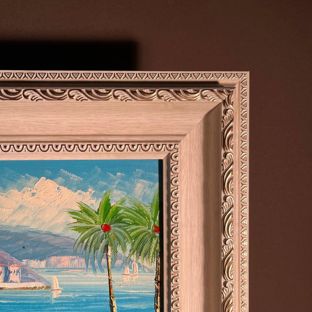 手書き油絵 地中海の風景 絵画 インテリア 油彩画 - メルカリ