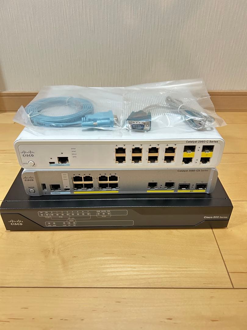 【CCNA、CCNP】静音セット ルータ、Cisco L3、L2スイッチ2960