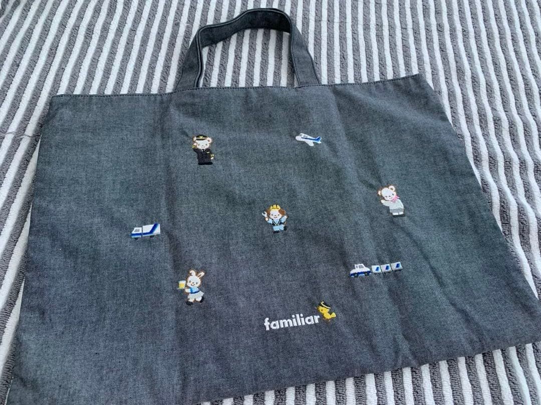 専用ANA機内販売限定familiar 刺繍トートバッグ グレー