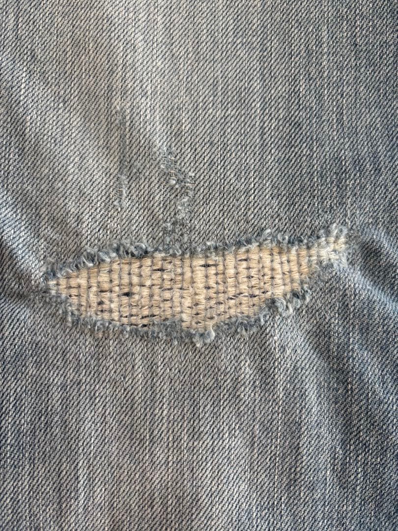 1/31まで価格】 45R 再び ライ麦デニム クロスビー5 ハッチとお花刺繍