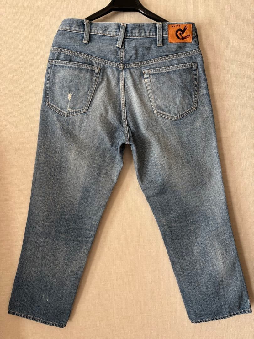 1/31まで価格】 45R 再び ライ麦デニム クロスビー5 ハッチとお花刺繍