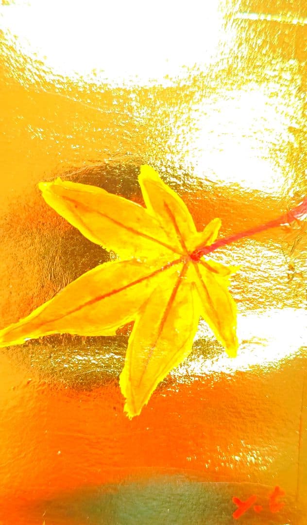 超美品！値下げ交渉あり。金箔でもみじ（紅葉）アクリル画　絵画