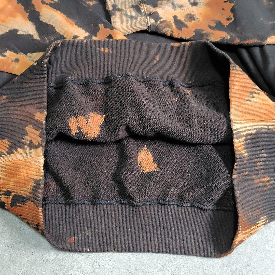 美品】DDTプロレス MAOFAC パーカー タイダイ染め 黒 オレンジ M