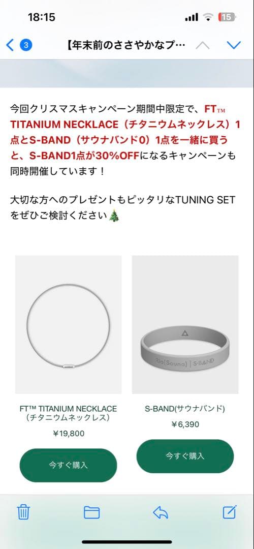 FT™ TITANIUM NECKLACE (チタニウムネックレス) 45cm