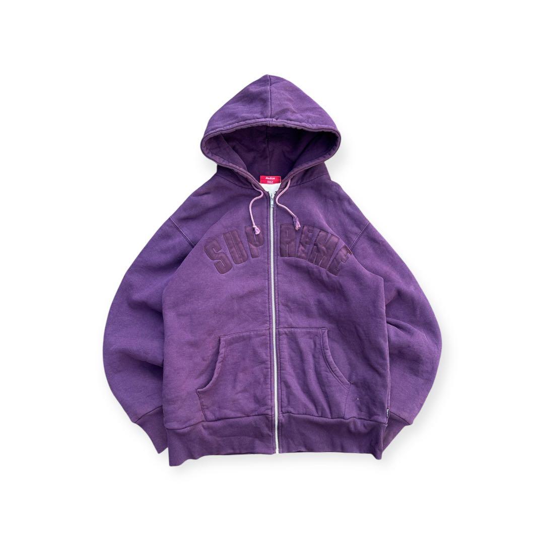 supreme 裏サーマル　ジップパーカー　シュプリーム　アーチロゴ