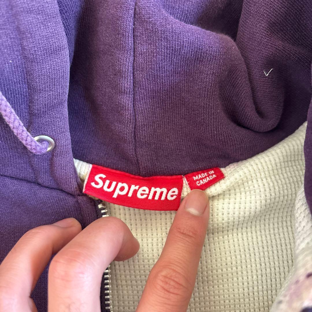 supreme 裏サーマル ジップパーカー シュプリーム アーチロゴ - メルカリ