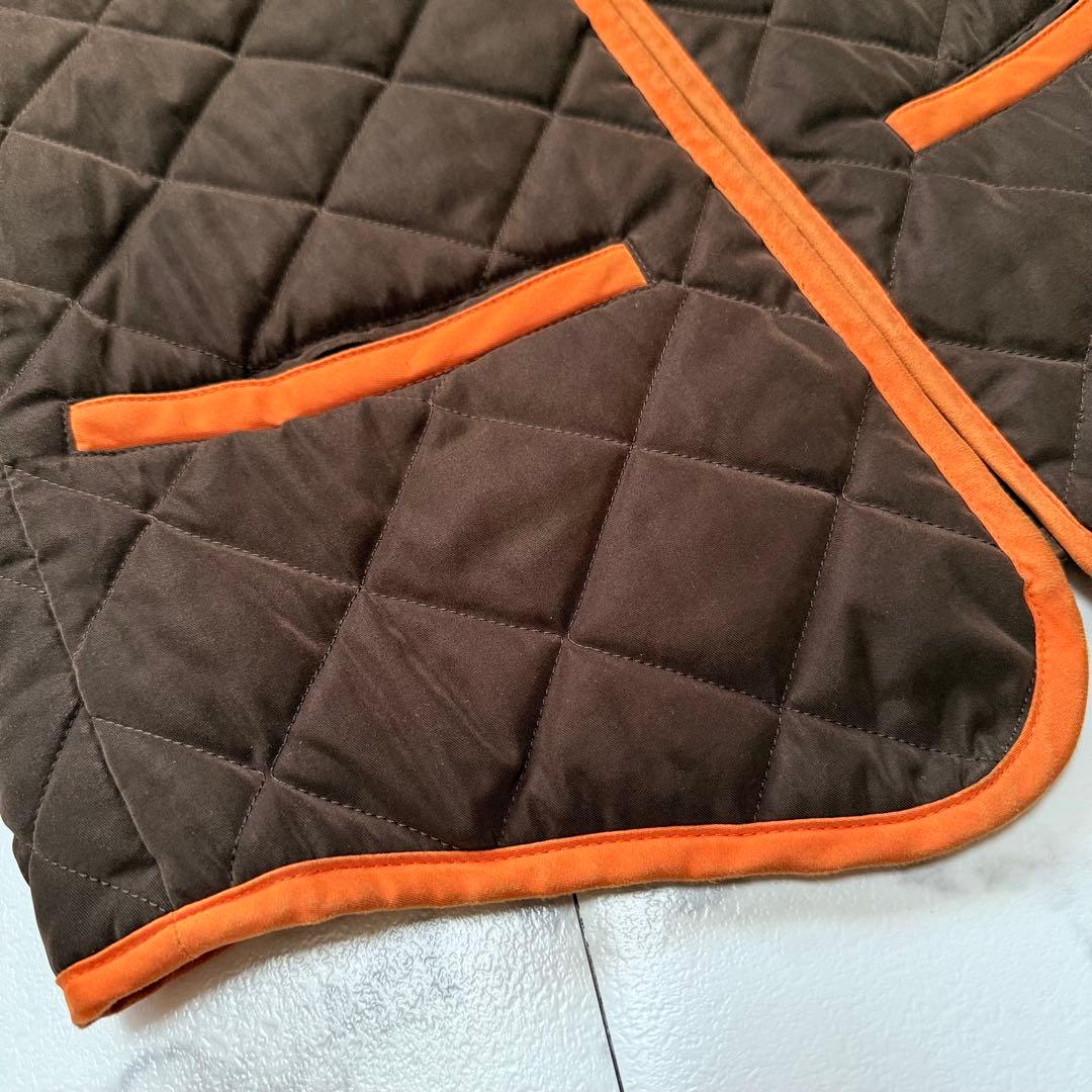 専用 HERMES ヴィンテージ キルティング ベスト ブラウン×オレンジ