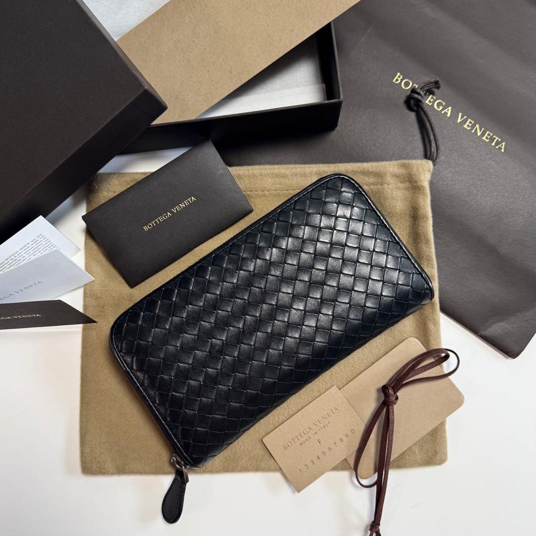 ★美品 値下げ★ボッテガヴェネタ 黒ネロ VNカーフ ラウンドジップウォレット