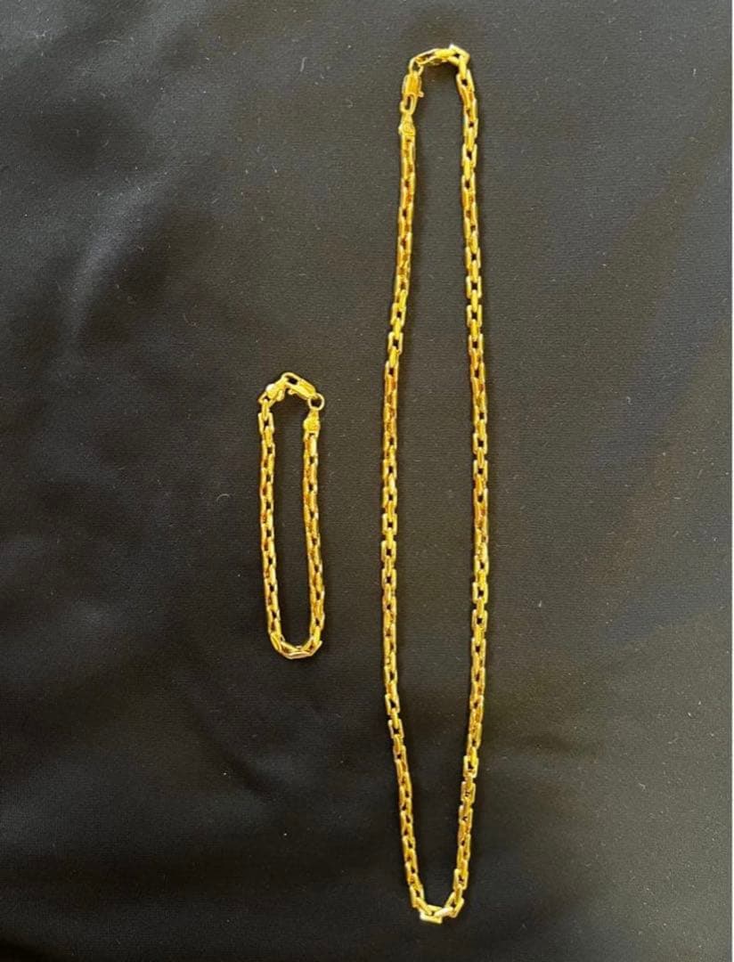遺品整理 イタリア製 ネックレス ブレスレットセット750刻印 ゴールド 遺品整理品 ゴールドネックレス 750刻印あり チェーンネックレス