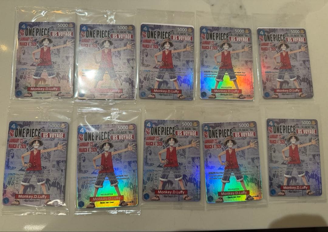 未開封　ワンピースカード ルフィ バスケ カレッジ　プロモーションカード　10枚