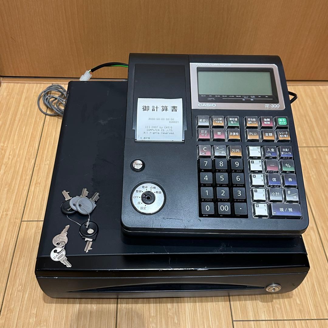カシオレジスター10部門 CASIO TE-300（BK）レシート紙付き