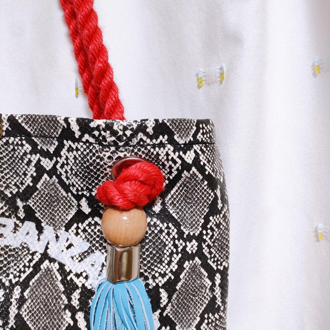 渋谷龍太 お揃いバック BANZAI パイソン柄 トートバッグ A4 フリンジ