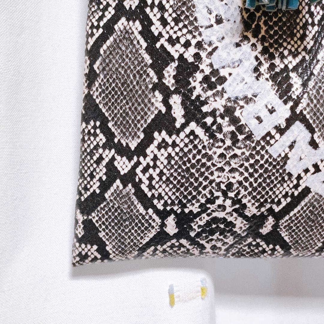 渋谷龍太 お揃いバック BANZAI パイソン柄 トートバッグ A4 フリンジ