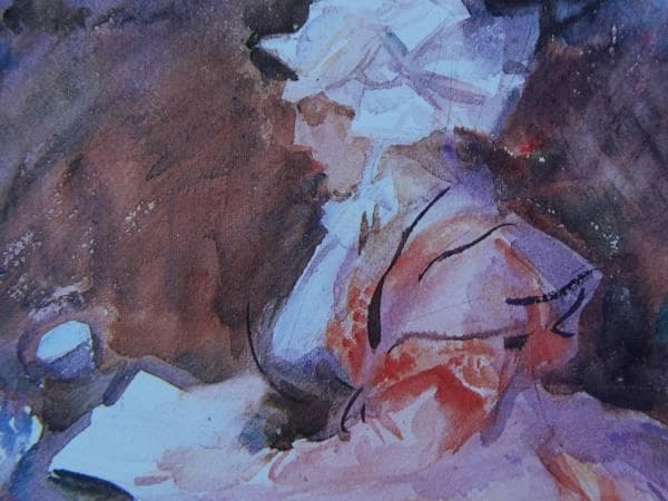 サージェント、本を読む少女、希少画集画、新品高級額、額装付