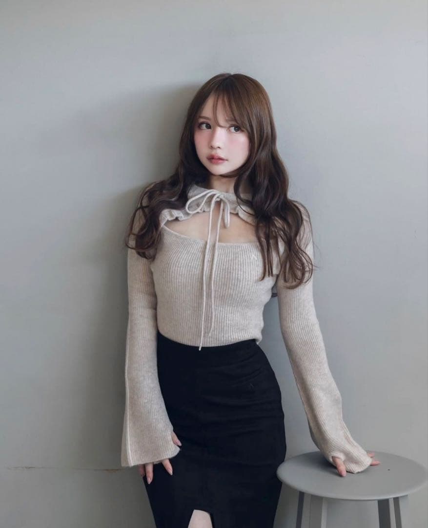 トップス andmary anita ribbon knit tops