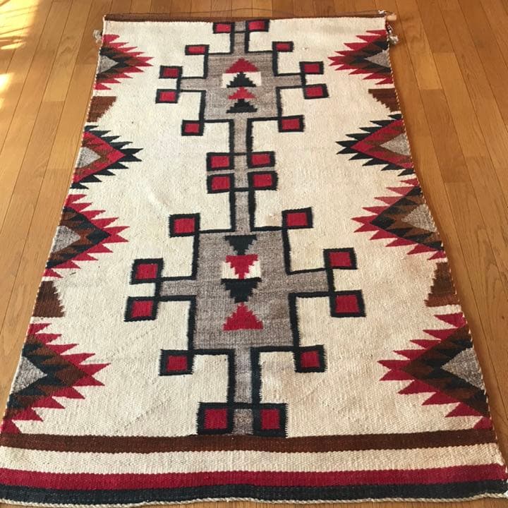 希少品 30's～Navajo ナバホラグ ビンテージ本物ネイティブアメリカン