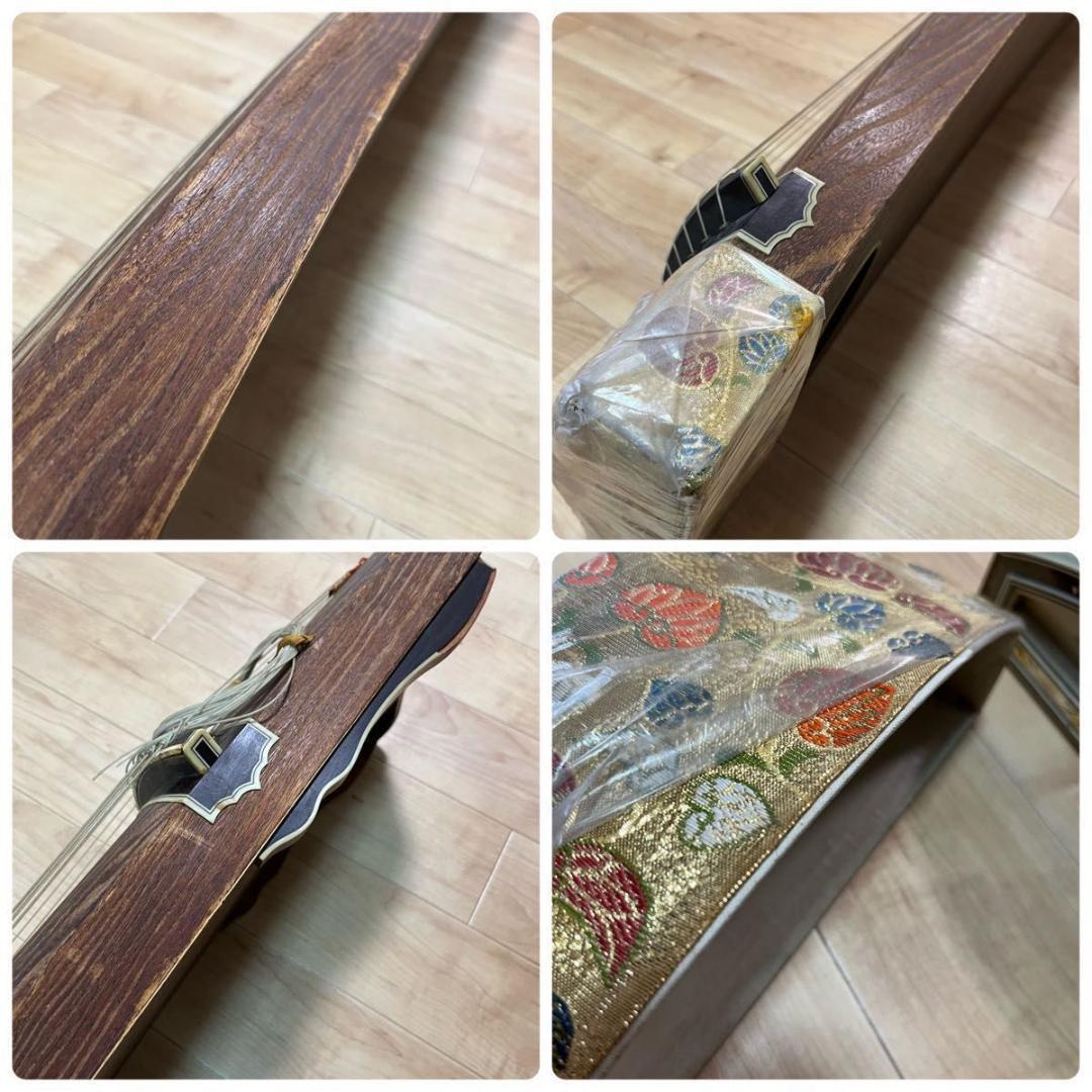 高級品】琴 13弦 くり甲 綾杉 龍舌 蒔絵 口前 金装飾 - メルカリ