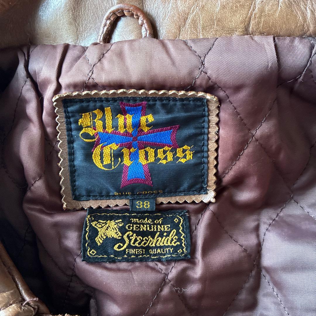 BLUE CROSS ヴィンテージ 革ジャン 38 ブラウン - メルカリ