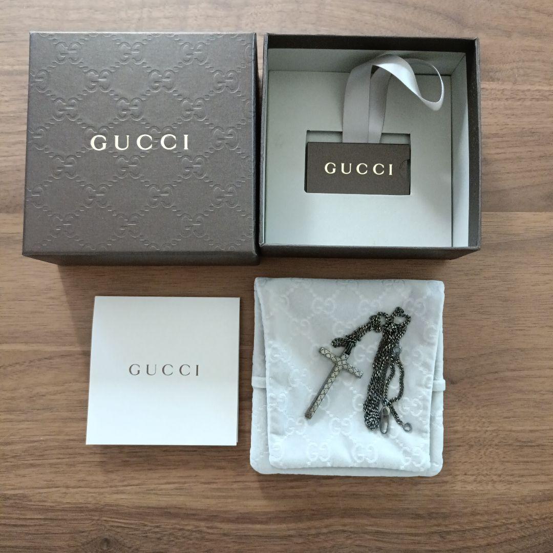 【LBJ】GUCCI ディアマンテ クロスネックレス　SV925