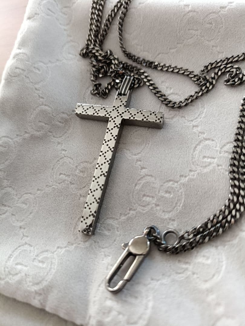 LBJ様専用】GUCCI ディアマンテ クロスネックレス SV925 - メルカリ