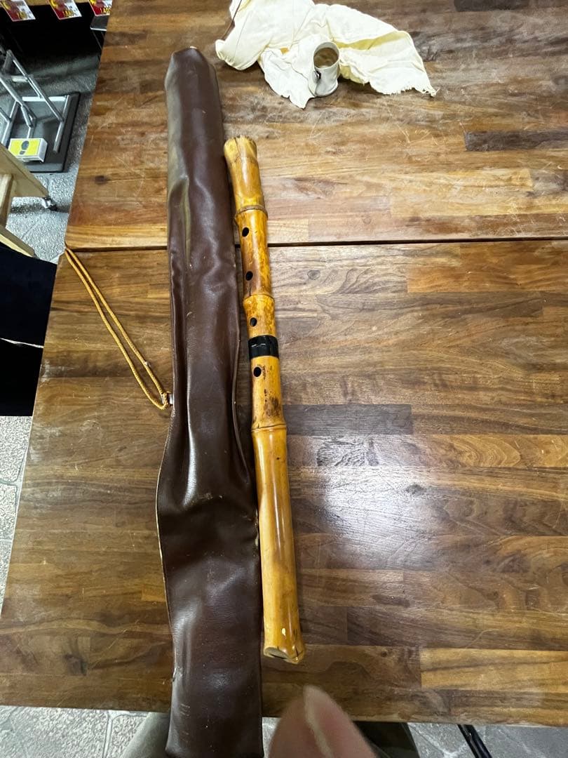 尺八 竹製 ナチュラルカラー ケース付き