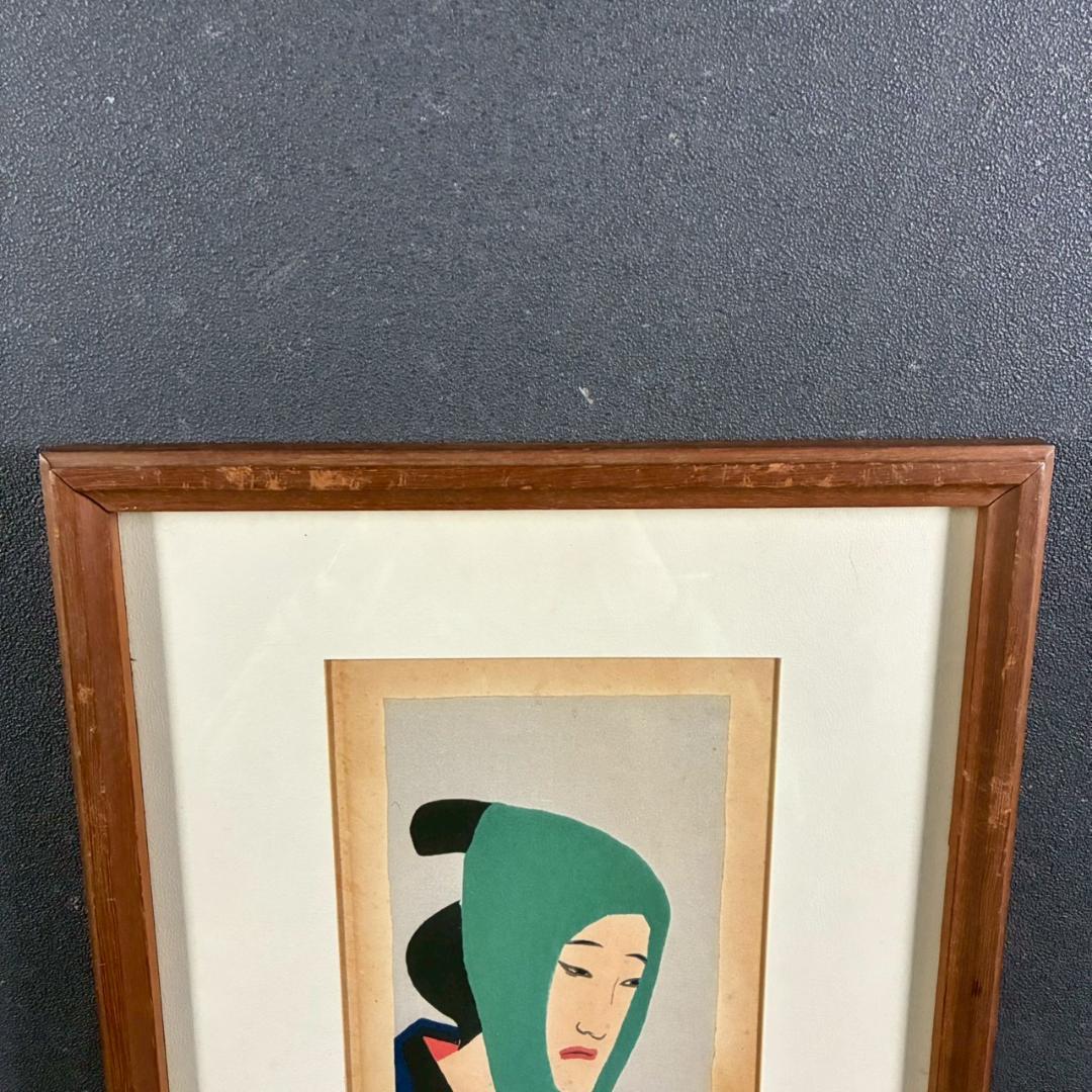 竹久夢二「治兵衛」木版画 やなぎや版 柳屋版 1914年 大正ロマン 希少