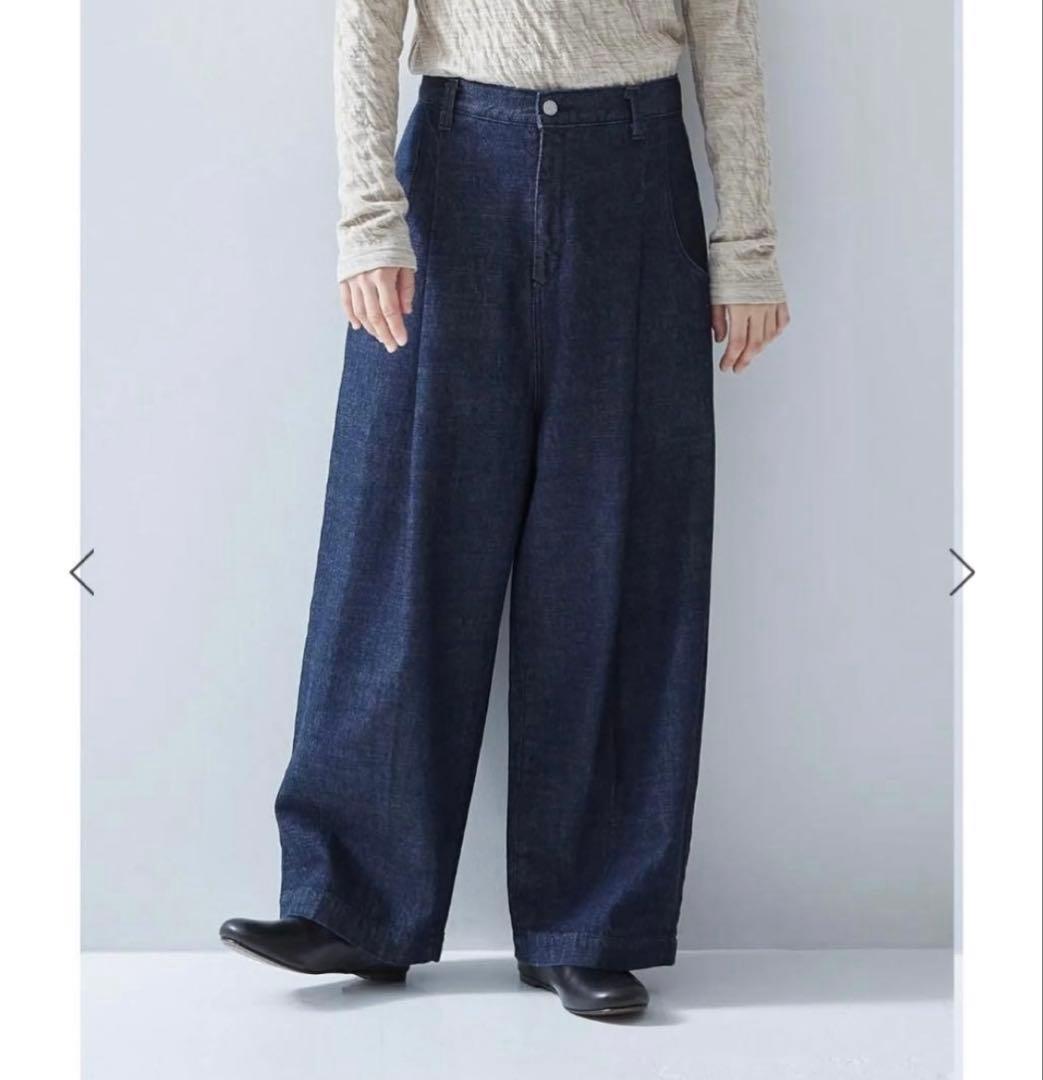 アトリエナルセ コットンデニム タックパンツ size0 完売品