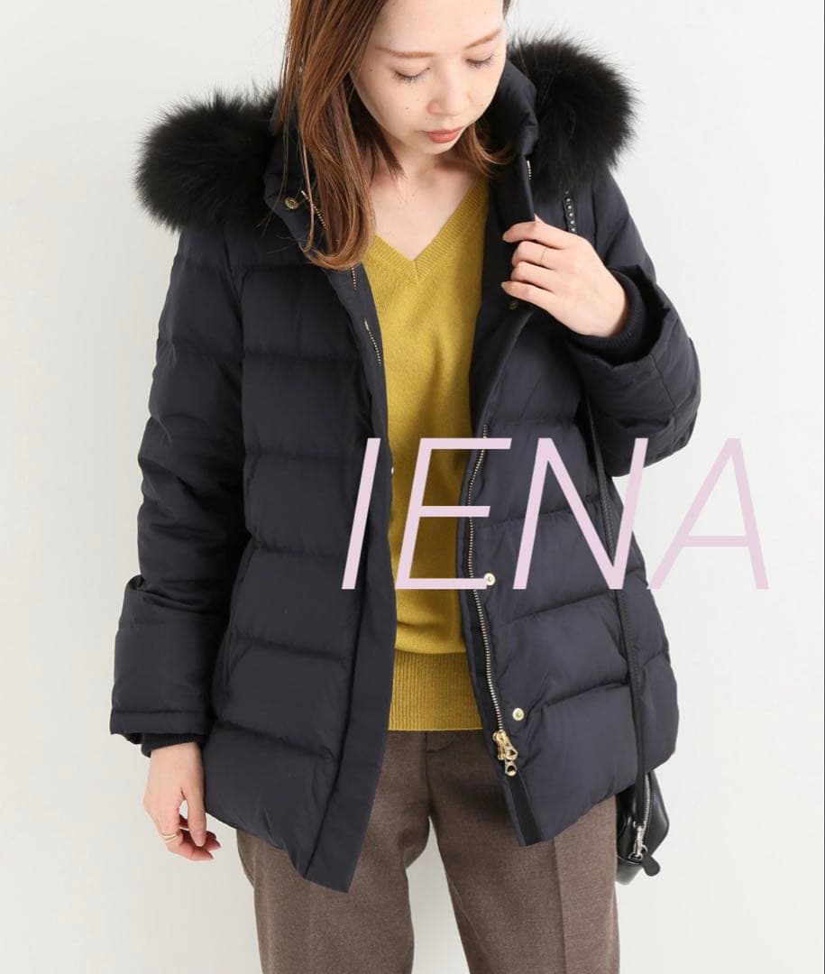 ☆美品☆ イエナ 定価46,200円 Pタフタ ショートダウンコート36ネイビー