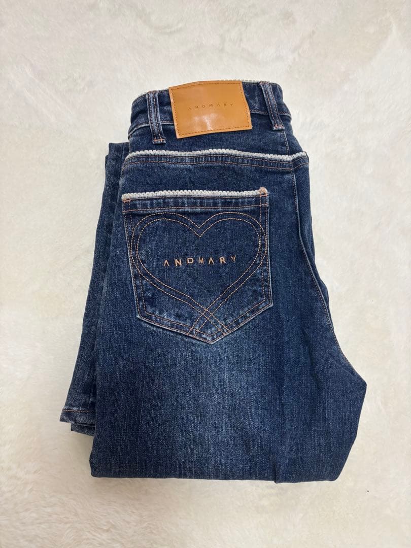 andmary Heart stitch denim Sサイズ パンツ - メルカリ