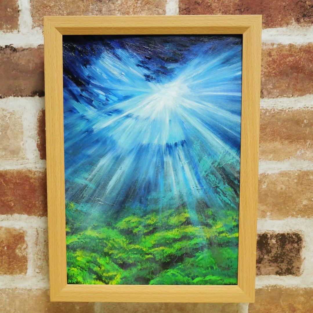 油絵 絵画 【海中の光】