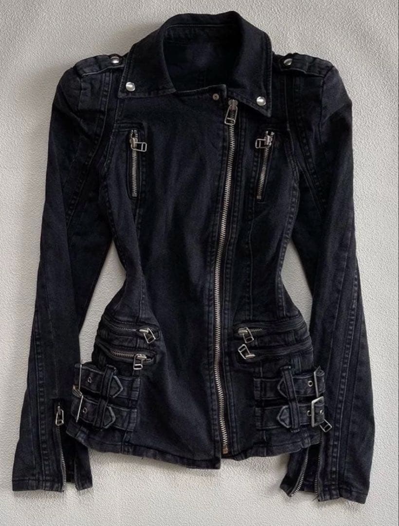 y2k archive グランジ 平成 V系 ジップアップジャケット ブラック