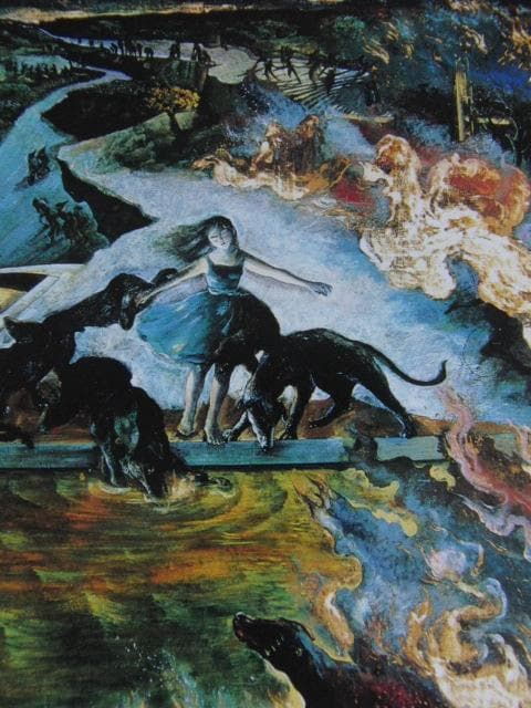 遠藤彰子、【黄昏の笛は鳴る】、希少な額装用画集画、新品高級額