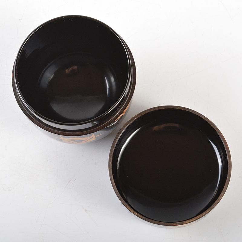 茶道具 輪島塗 岡本陽斎作 鱗鶴蒔絵 黒中棗 共箱 V R5809 - メルカリ