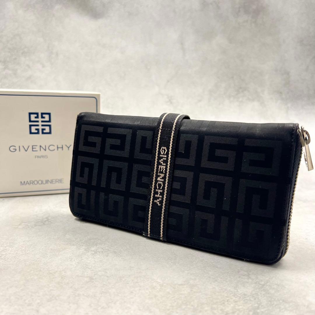 GIVENCHY ラウンドファスナー ブラック メンズ 長財布 8208 ジバンシー ブランド 長財布 メンズ ラウンドファスナー カーフスキン