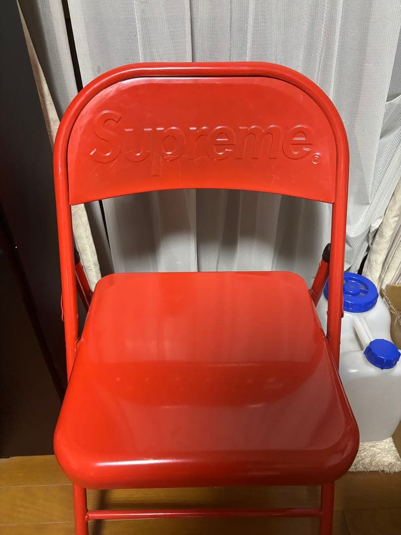 椅子 Supreme 20FW l Folding Chair 20AW】Supreme メタル 折り畳みイス ブラック レッド (Supreme/椅子