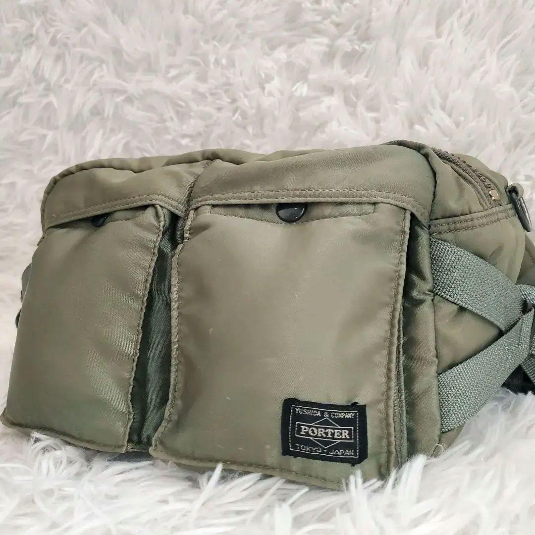 ⭐良品⭐PORTER TANKER セージグリーン ボディバッグ