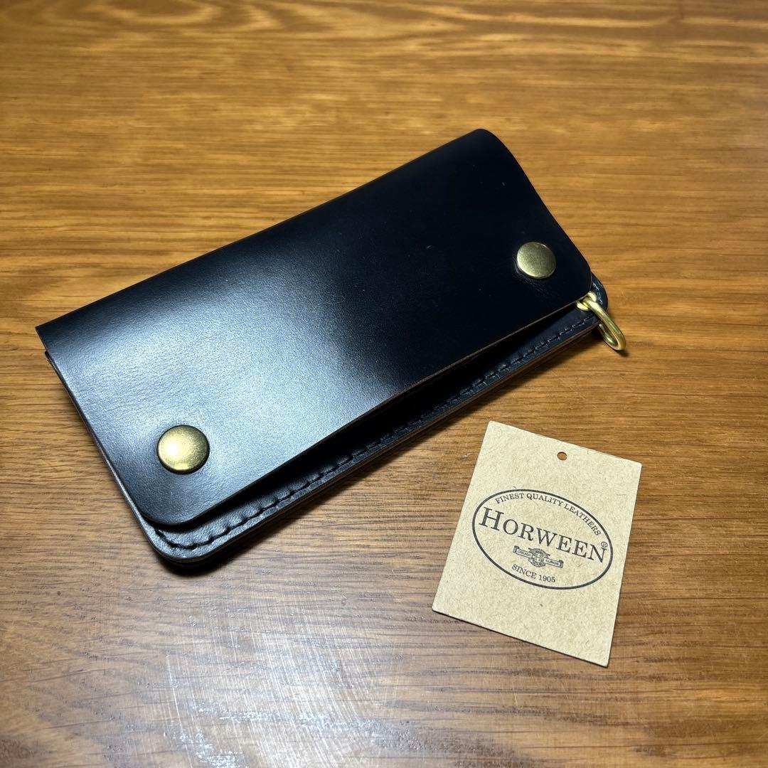 トラッカーウォレット HORWEEN社 クロムエクセル　ロング　2層タイプ　茶芯