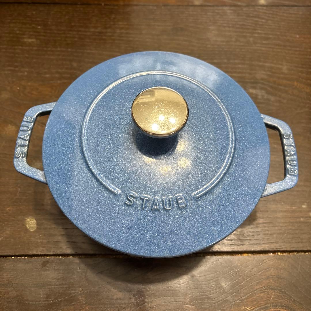 STAUB 両手鍋 WaーNabe蓋付き 青 - メルカリ