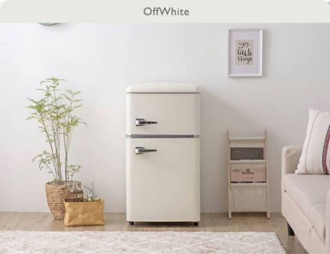 アンティーク ビンテージ レトロ調 2021年製 2ドア冷蔵庫 ミニ小型セカンド