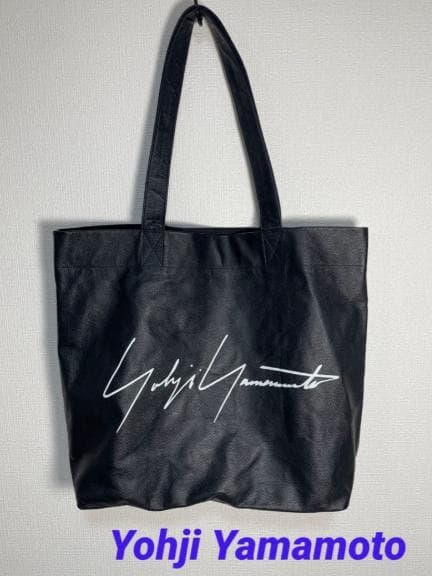 【送料無料】Yohji Yamamoto レザー トートバッグ ブラック