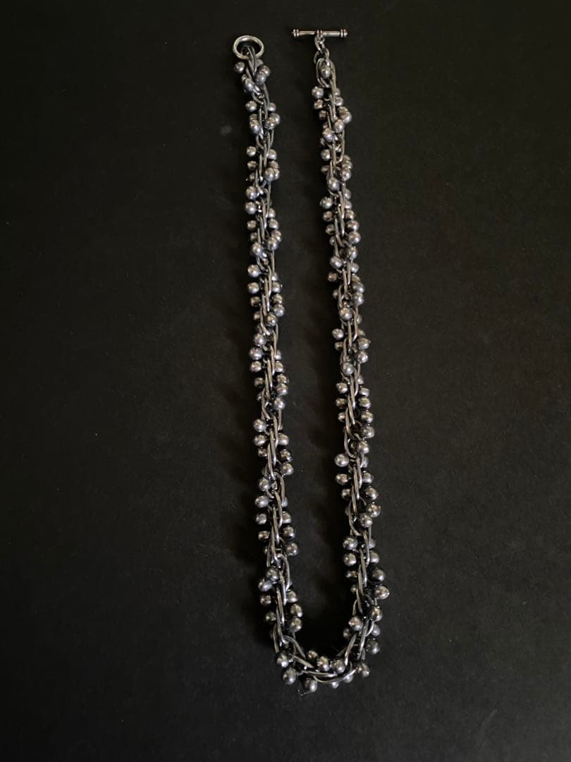 Vintage　チェーンリンク DNA シルバー パール ネックレス