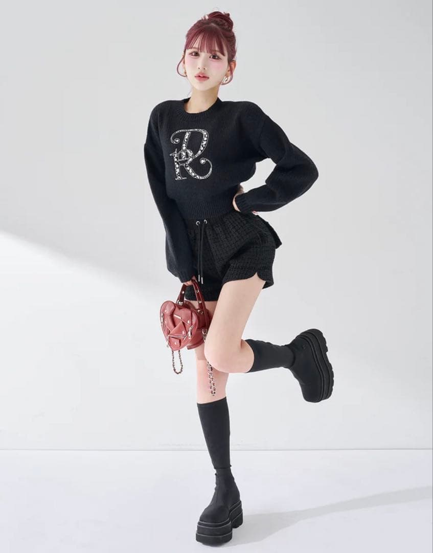 DRビジューボリュームリブニットトップス - メルカリ