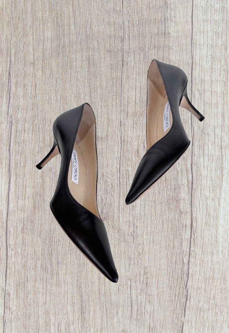 ✨人気✨ JIMMY CHOO ジミーチュウパンプス ミディアムヒール 37 黒